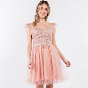 NEW SHORT BABY DOLL OFF SHOULDER SLEEVELESS MESH DRESS WITH ZIPPER BACK GL1966